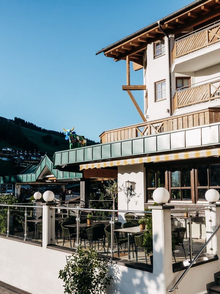 Terrasse des Hotel Egger in Saalbach