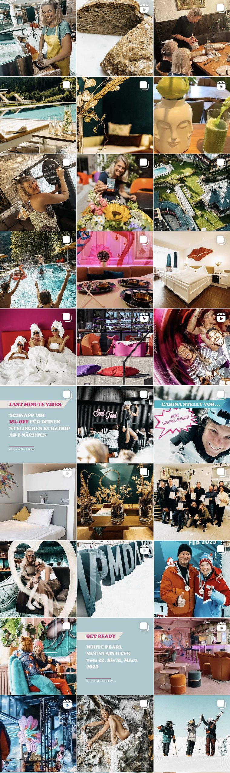 Instagram-Feed des Saalbacher Hofs im Sommer